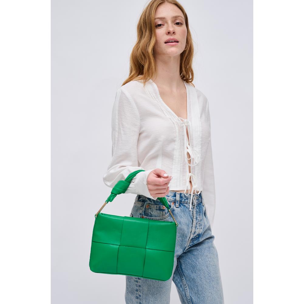 Woman wearing Kelly Green Urban Expressions Jane Crossbody 840611123763 View 2 | Kelly Green