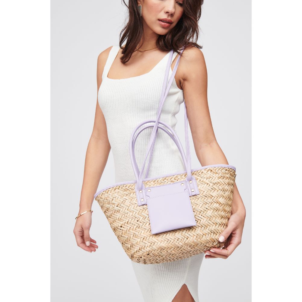 Woman wearing Lavender Urban Expressions Wellesley Tote 818209015660 View 1 | Lavender