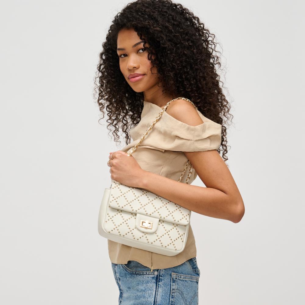 Woman wearing Ivory Urban Expressions Avery Crossbody 840611135612 View 2 | Ivory