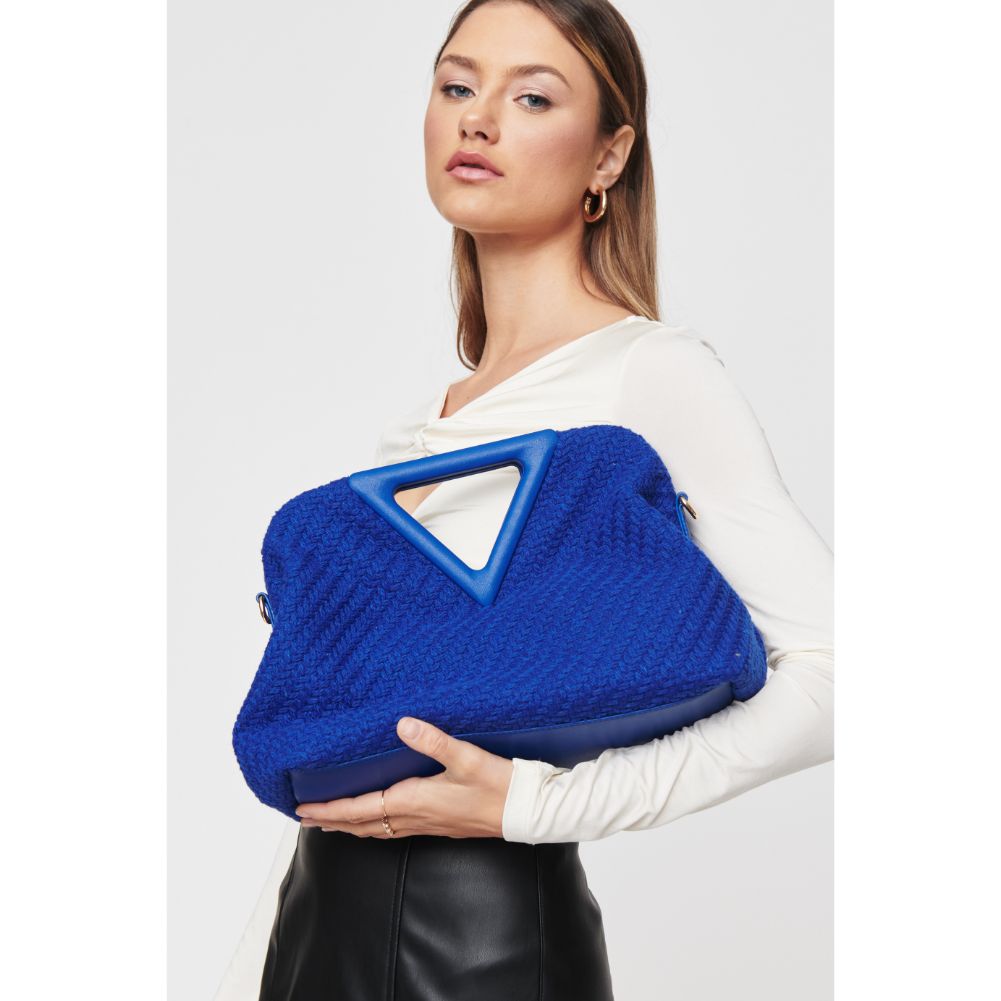 Woman wearing Cobalt Urban Expressions Natasha Tweed Crossbody 818209017411 View 4 | Cobalt