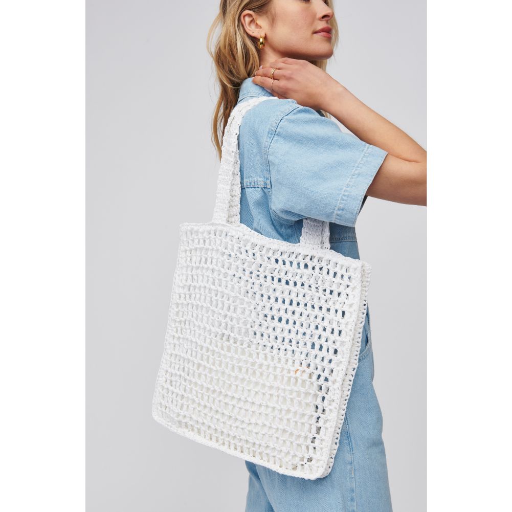 Woman wearing White Urban Expressions Bouvet Tote 818209017015 View 1 | White