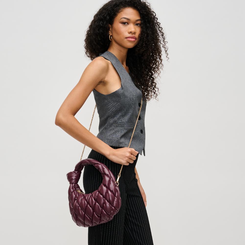 Woman wearing Burgundy Urban Expressions Claudia Crossbody 840611193520 View 3 | Burgundy