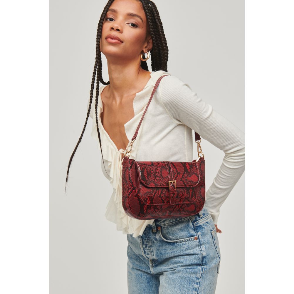 Woman wearing Red Urban Expressions Alexandra Shoulder Bag 840611182906 View 1 | Red