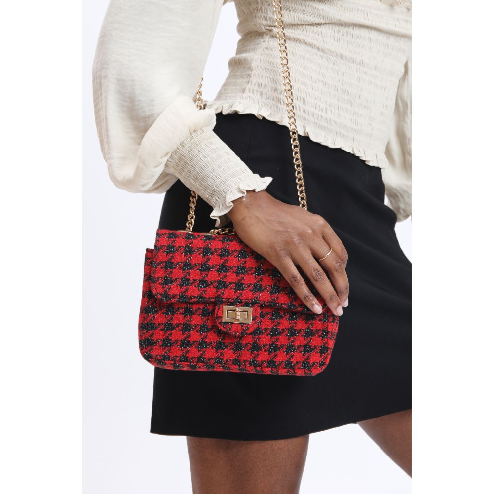 Woman wearing Red Black Urban Expressions Camille Shoulder Bag 840611120588 View 4 | Red Black