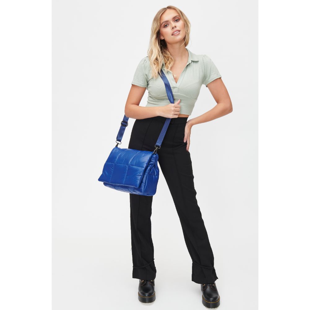 Woman wearing Midnight Urban Expressions Lissa Crossbody 818209010351 View 3 | Midnight