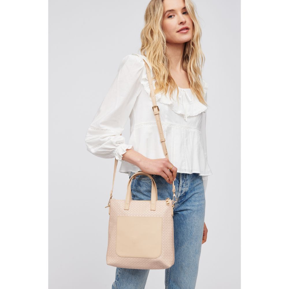 Woman wearing Cream Urban Expressions Nathalia Mini Tote 840611101686 View 2 | Cream