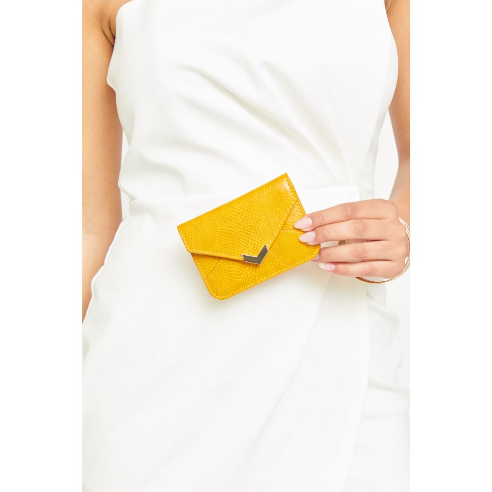 Woman wearing Mustard Urban Expressions Dee Card Holder 840611175045 View 1 | Mustard