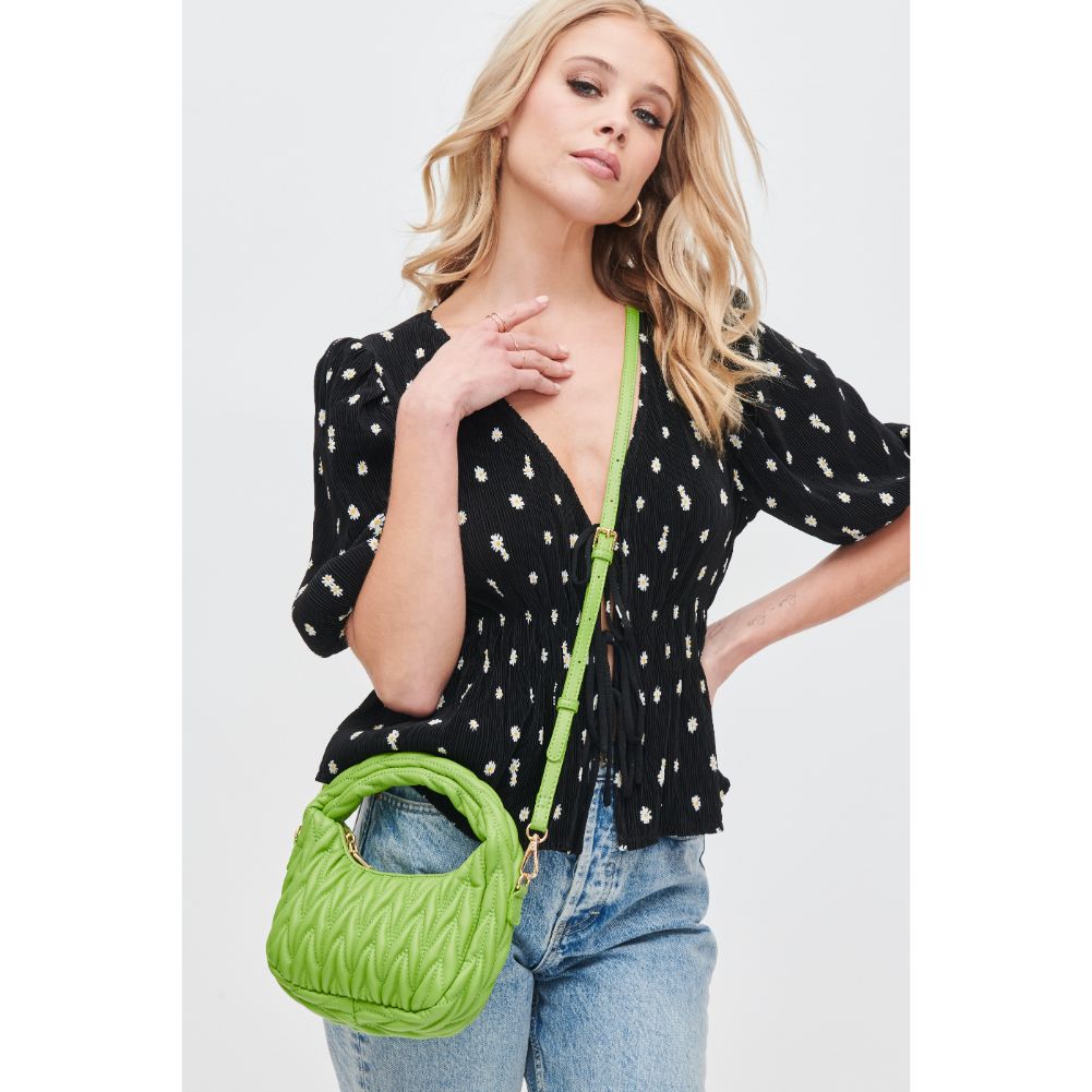 Woman wearing Lime Urban Expressions Persephone Crossbody 840611106995 View 1 | Lime