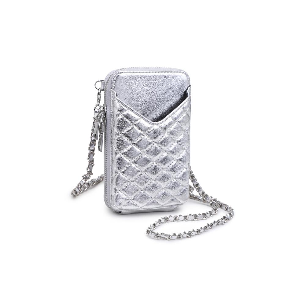 Product Image of Urban Expressions Bodie Cell Phone Crossbody 840611123398 View 6 | Silver