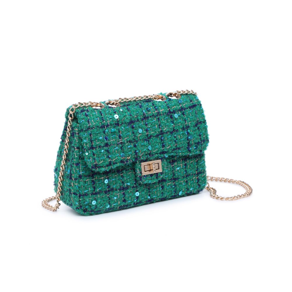 Product Image of Urban Expressions Camille Tweed Crossbody 840611103154 View 6 | Emerald