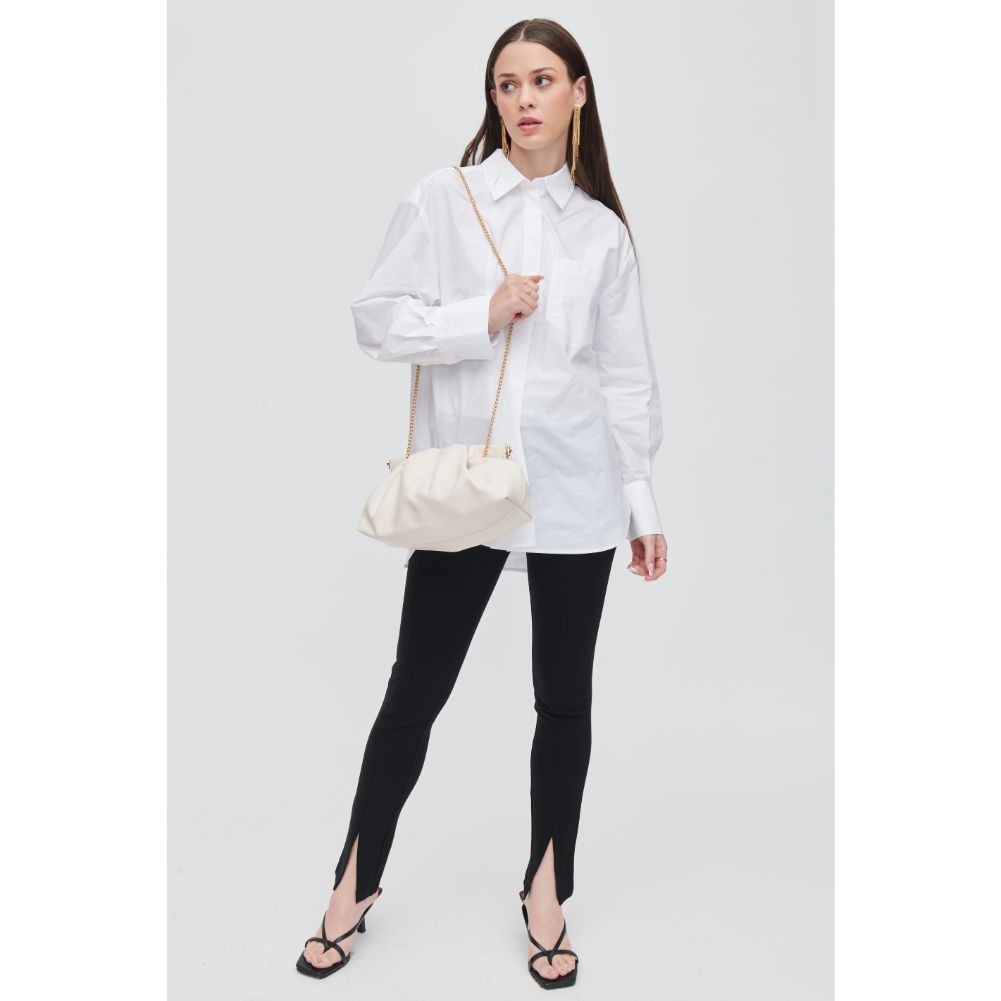 Woman wearing Oatmilk Urban Expressions Kacey Clutch 840611112958 View 3 | Oatmilk