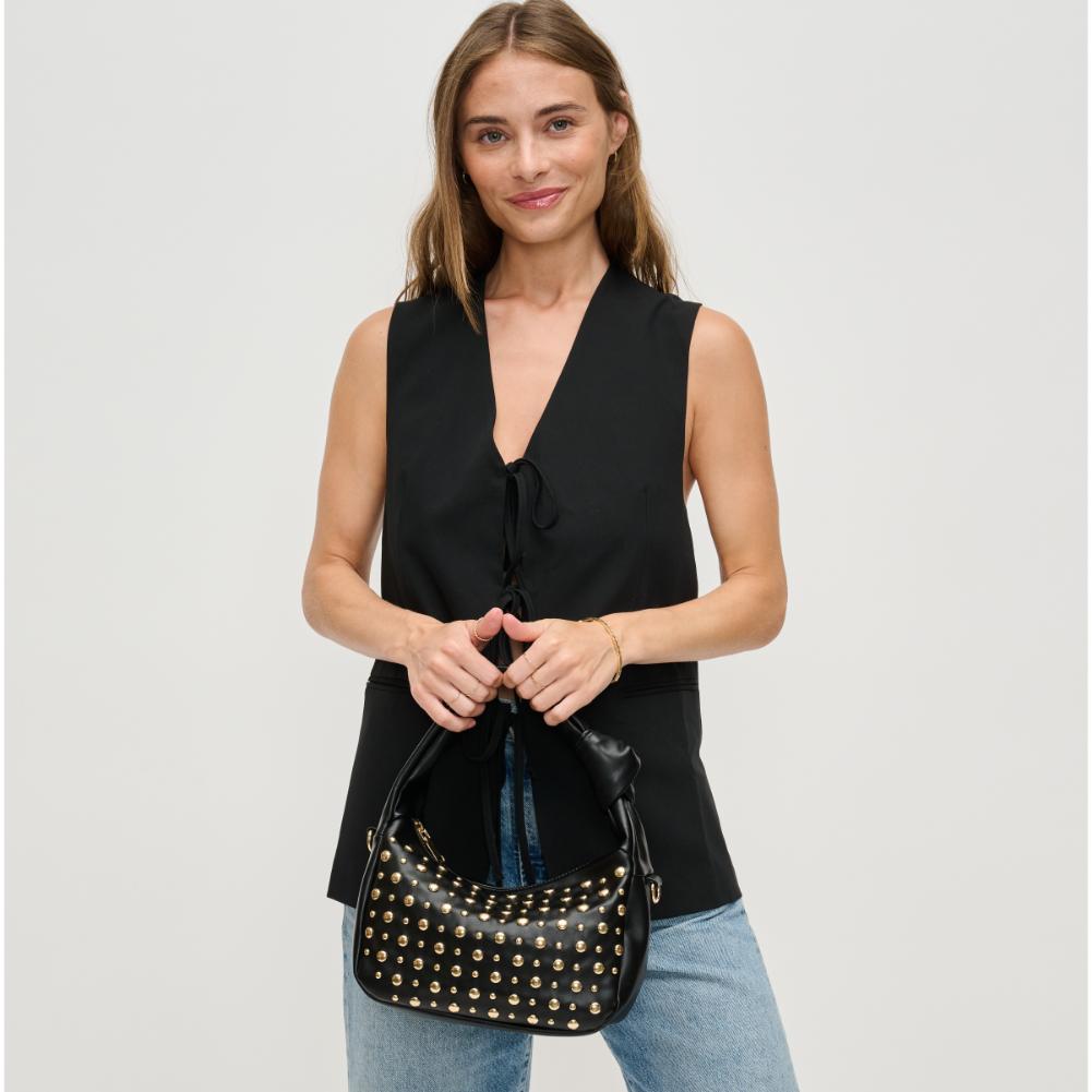 Woman wearing Black Urban Expressions Lennox Crossbody 840611194169 View 2 | Black