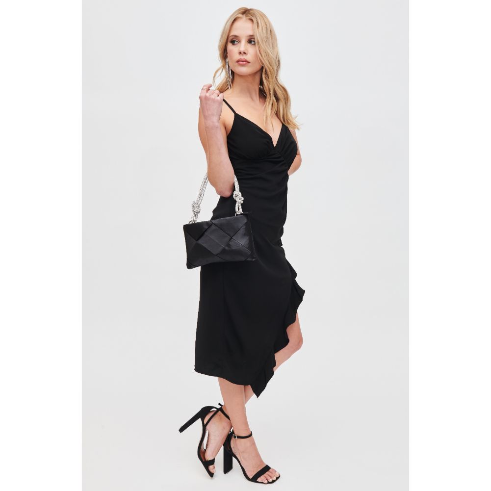 Woman wearing Black Urban Expressions Valkyrie Evening Bag 840611100672 View 2 | Black