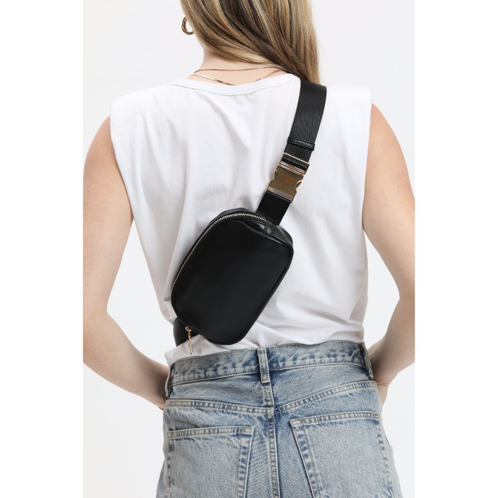 Woman wearing Black Urban Expressions Santi Belt Bag 840611190413 View 2 | Black