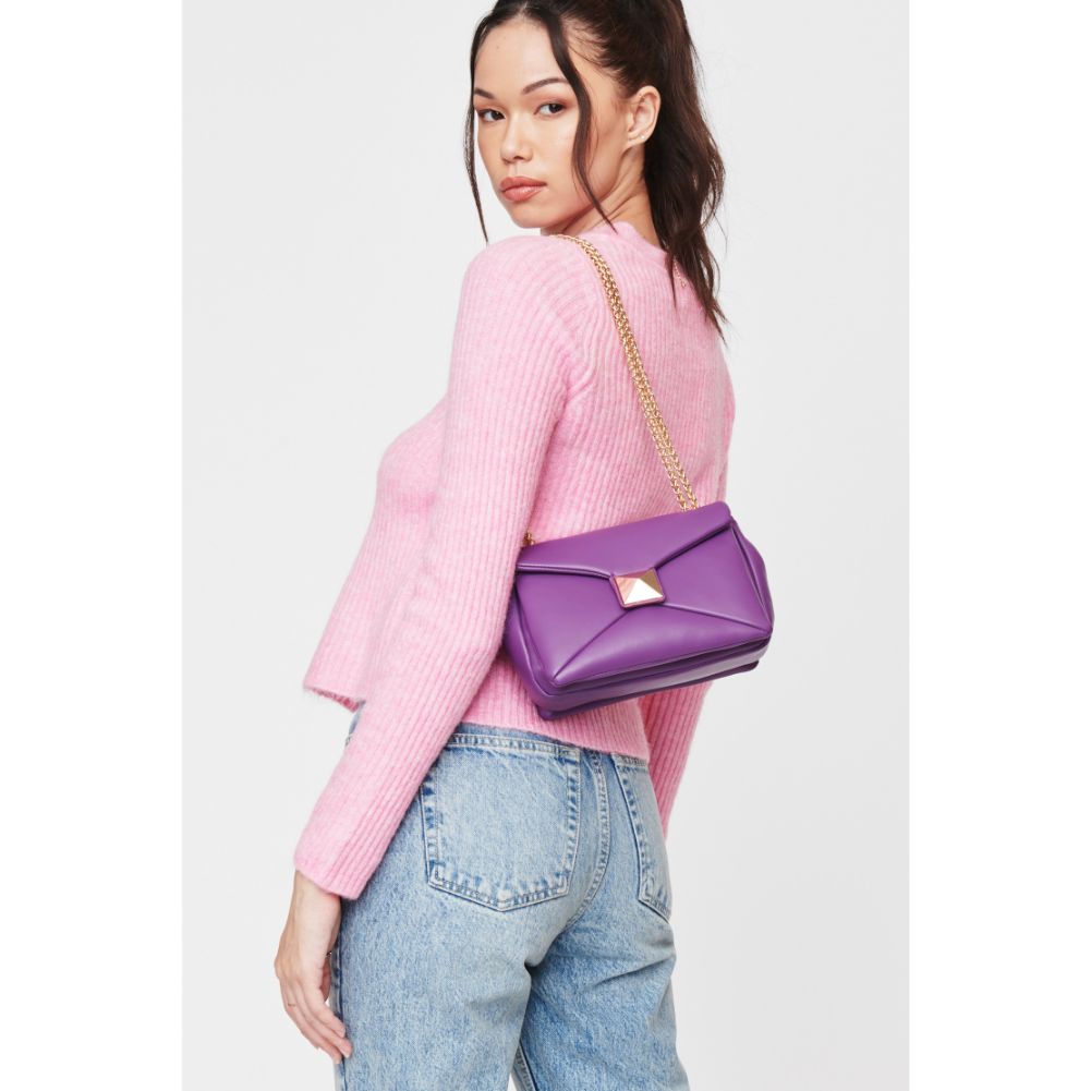 Woman wearing Purple Urban Expressions Kirby Crossbody 840611104168 View 2 | Purple