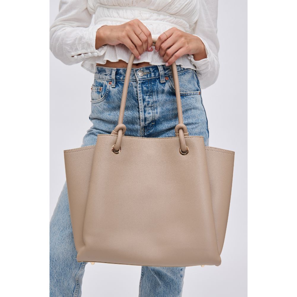 Woman wearing Clay Urban Expressions Brielle Tote 840611115164 View 4 | Clay