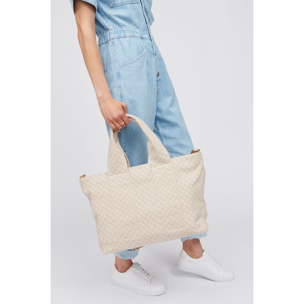 Woman wearing Natural Urban Expressions Dorret Tote 818209019767 View 2 | Natural