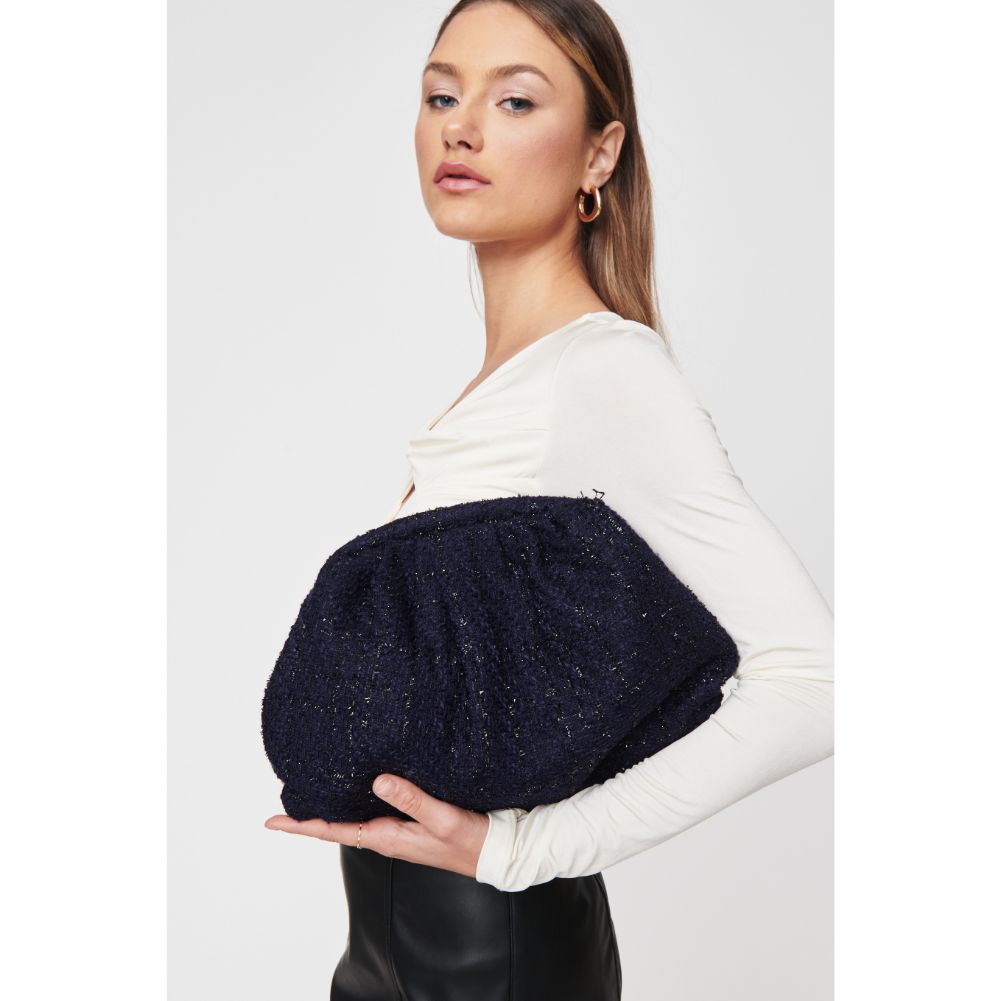 Woman wearing Eggplant Urban Expressions Myra Clutch 840611101105 View 1 | Eggplant