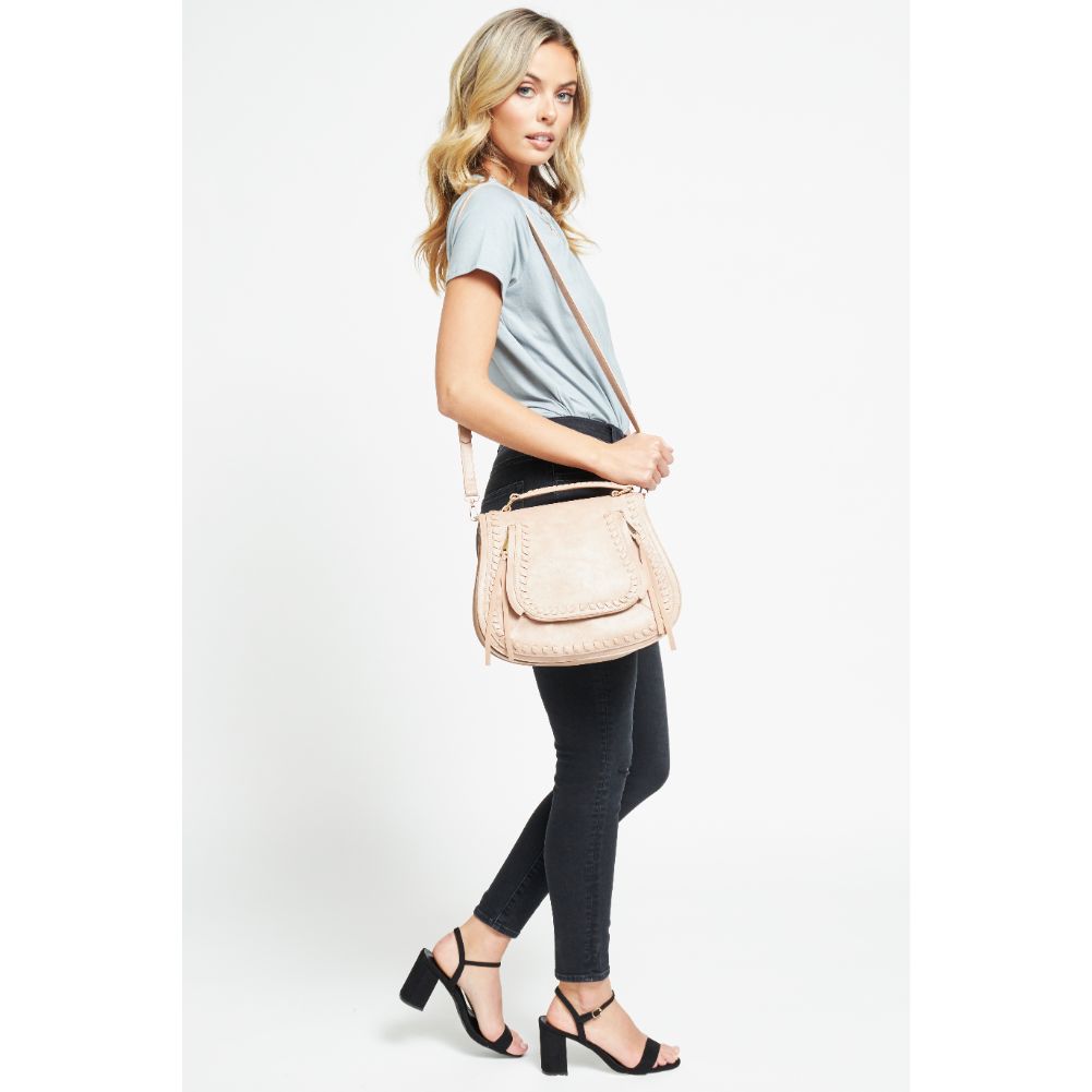 Woman wearing Natural Urban Expressions Khloe Crossbody 840611176653 View 3 | Natural