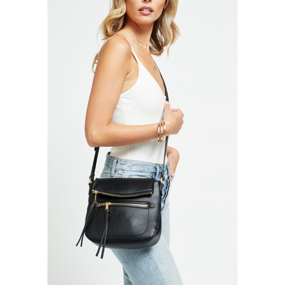 Woman wearing Black Urban Expressions Jean Crossbody 840611177179 View 1 | Black