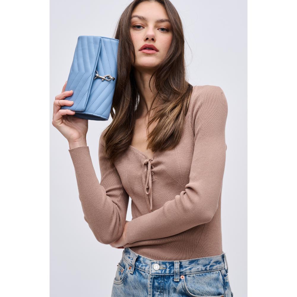 Woman wearing Denim Urban Expressions Nanci Crossbody 840611123053 View 4 | Denim