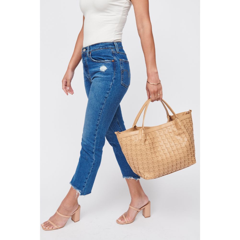 Woman wearing Natural Urban Expressions Ivanna Tote 840611100030 View 2 | Natural