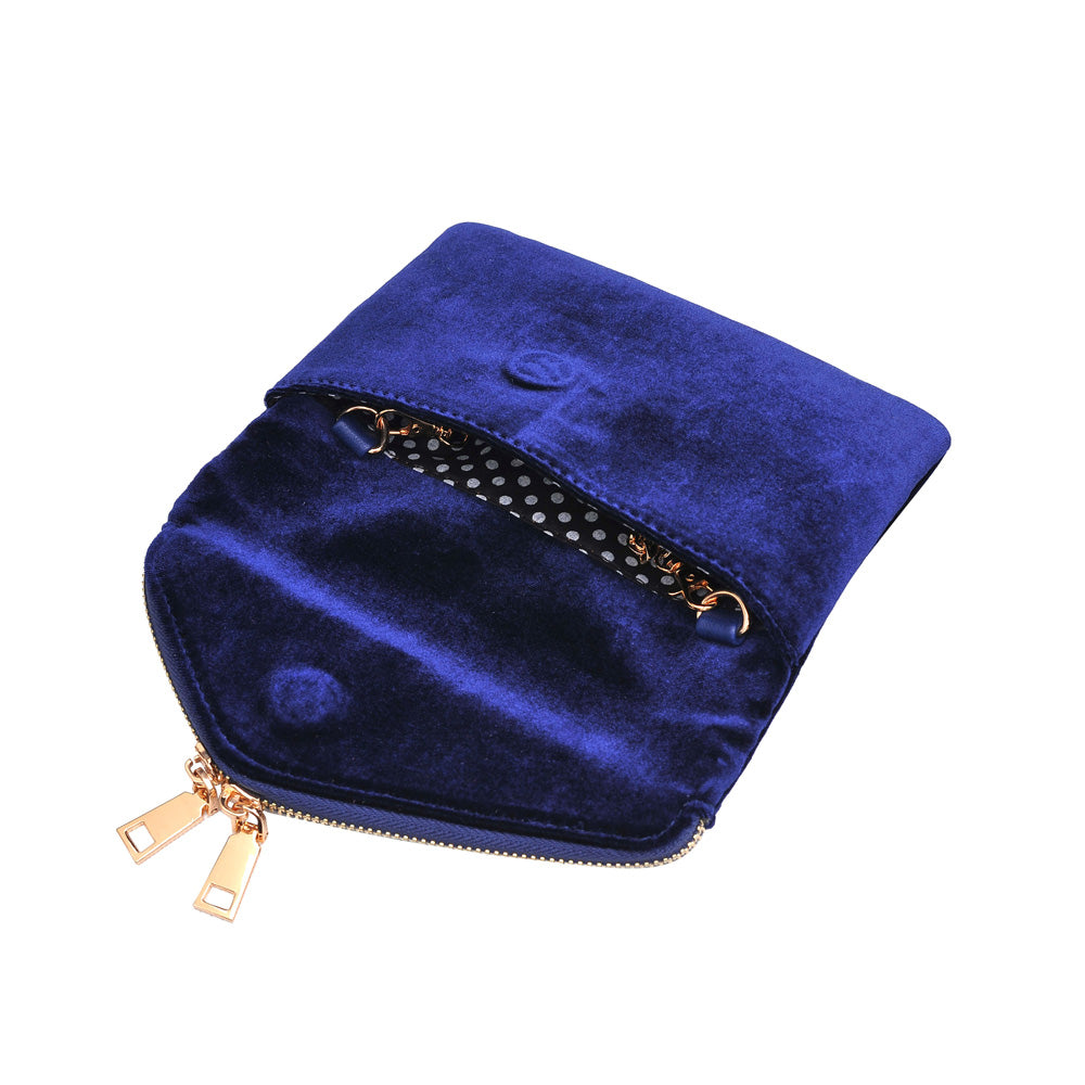 Product Image of Urban Expressions Lucy - Velvet Wristlet 840611133854 View 5 | Navy