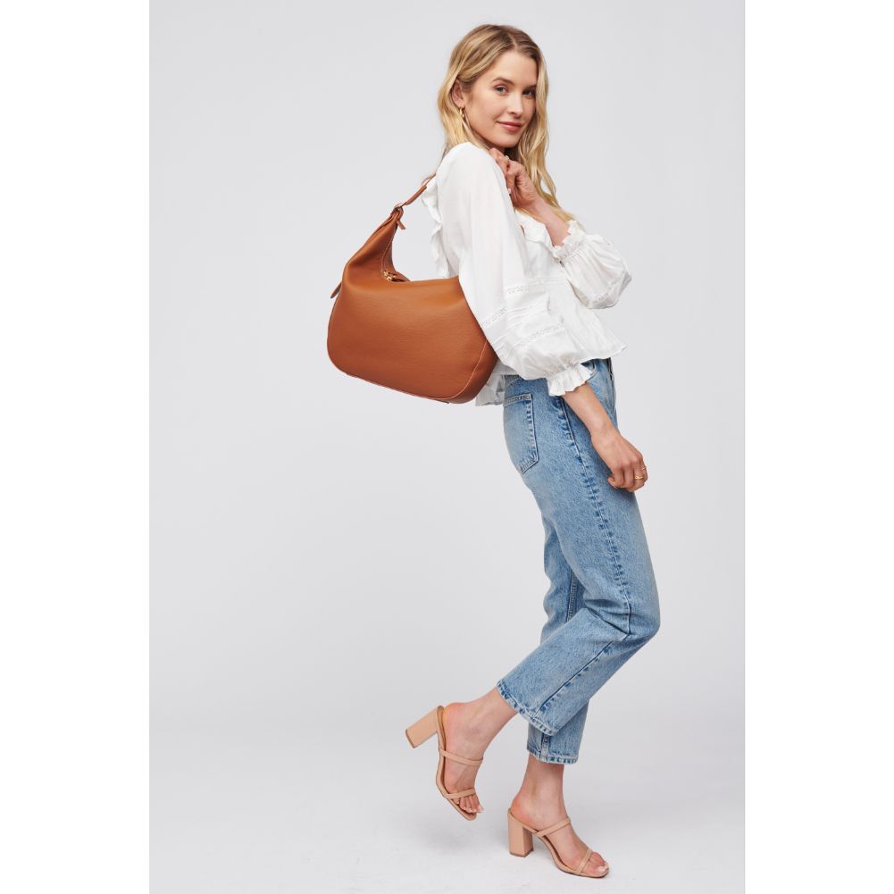 Woman wearing Tan Urban Expressions Stacy Hobo 818209016919 View 3 | Tan