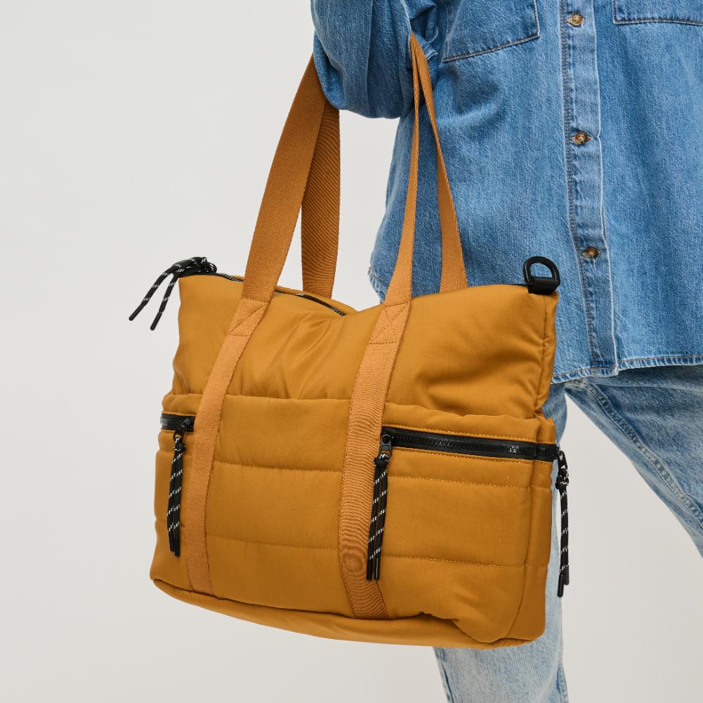 Woman wearing Mustard Urban Expressions Jessi Tote 840611141170 View 4 | Mustard