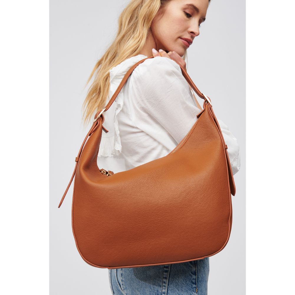 Woman wearing Tan Urban Expressions Stacy Hobo 818209016919 View 4 | Tan