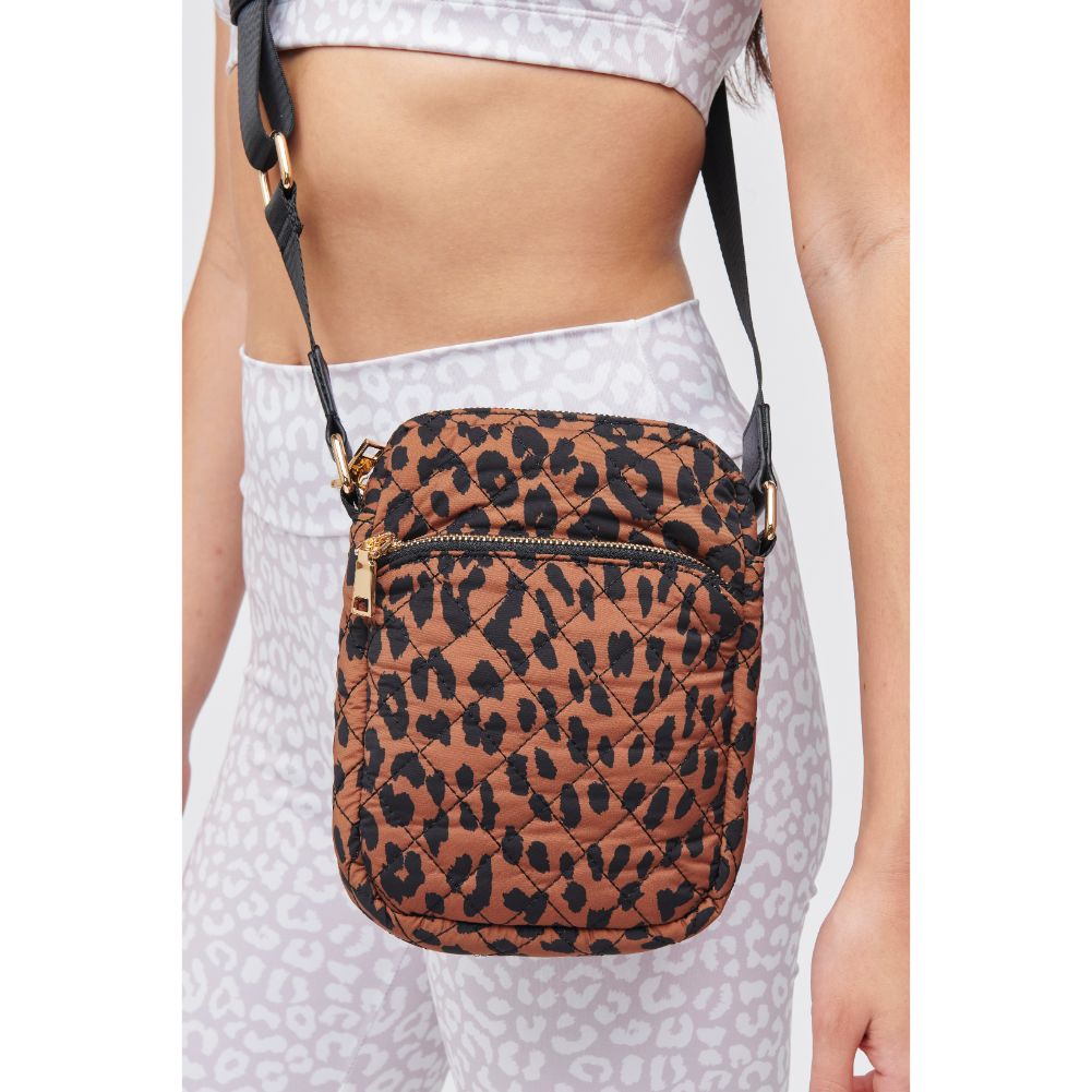 Woman wearing Leopard Urban Expressions Lane Crossbody 840611183248 View 2 | Leopard