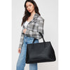 Woman wearing Black Urban Expressions Bonnie Tote 840611104083 View 1 | Black