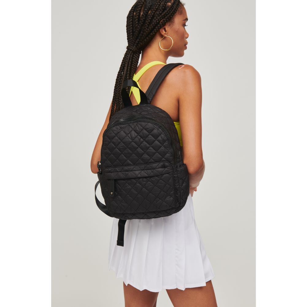 Woman wearing Black Urban Expressions Swish Backpack 840611148889 View 2 | Black