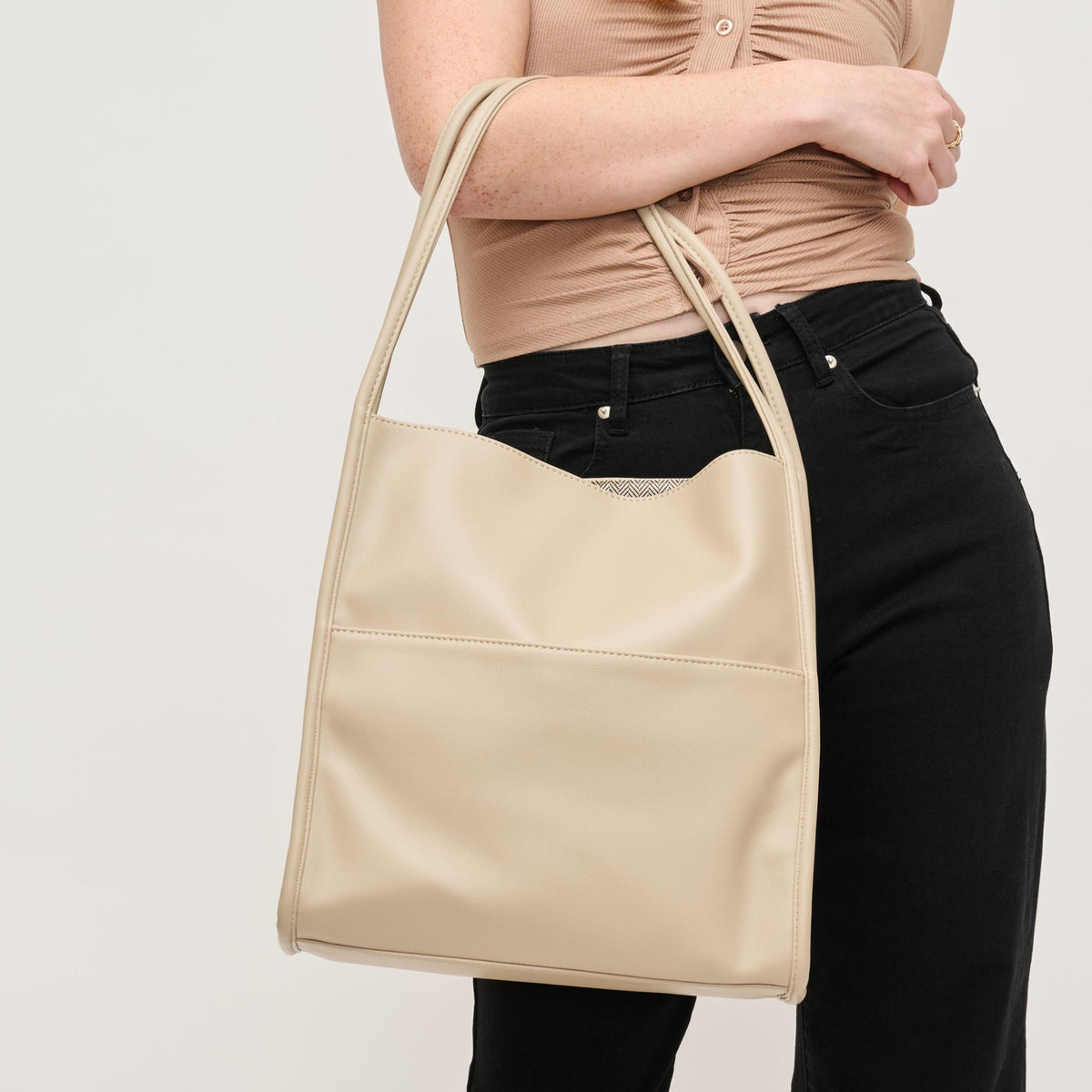 Woman wearing Natural Urban Expressions Hera Tote 840611145208 View 1 | Natural