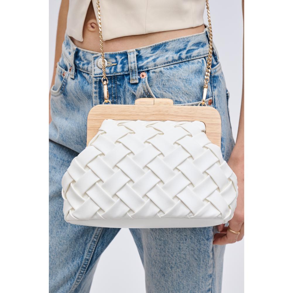 Woman wearing White Urban Expressions Matilda Crossbody 840611192080 View 4 | White