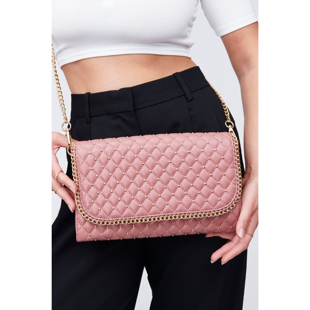 Woman wearing Blush Urban Expressions Viola Clutch 818209011006 View 1 | Blush