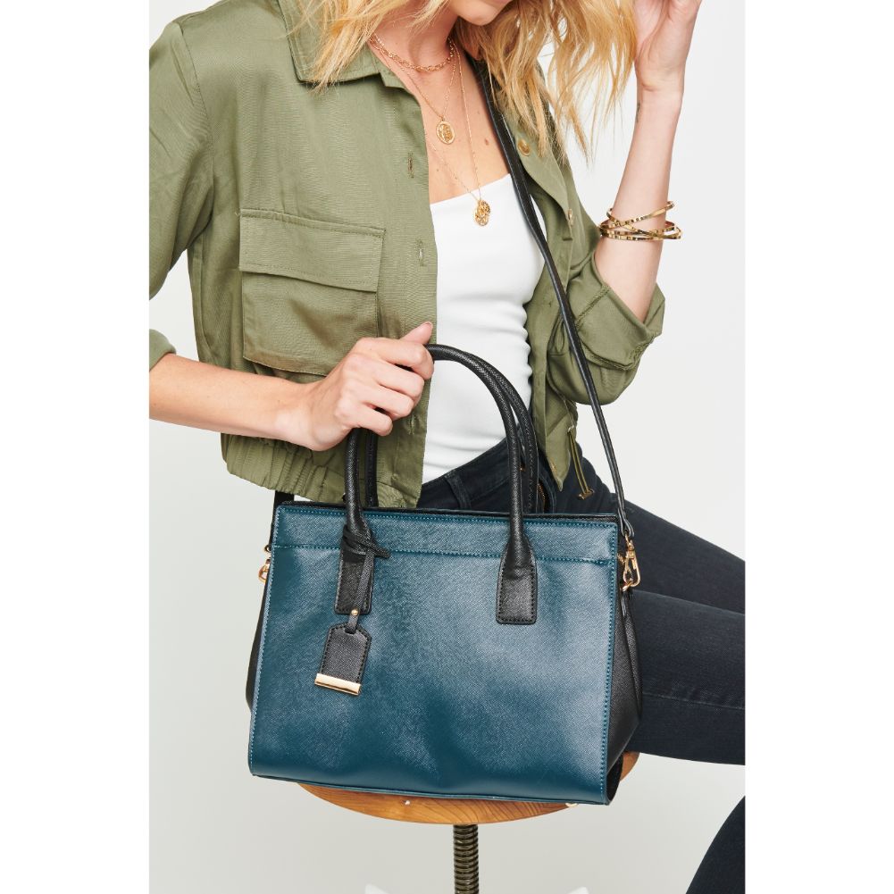 Woman wearing Emerald Urban Expressions Delancey Tote NA-840611153616 View 2 | Emerald