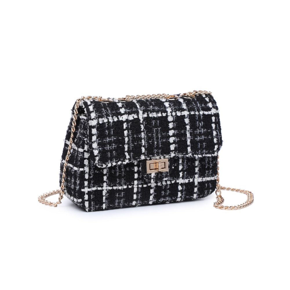 Product Image of Urban Expressions Camille Tweed Crossbody 840611103147 View 6 | Black White