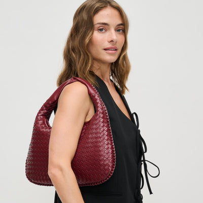 Woman wearing Wine Urban Expressions Adela Hobo 840611134509 View 1 | Wine