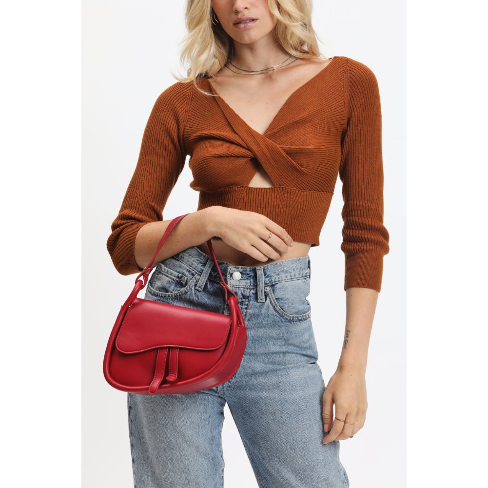 Woman wearing Red Urban Expressions Arlo Crossbody 840611120946 View 4 | Red