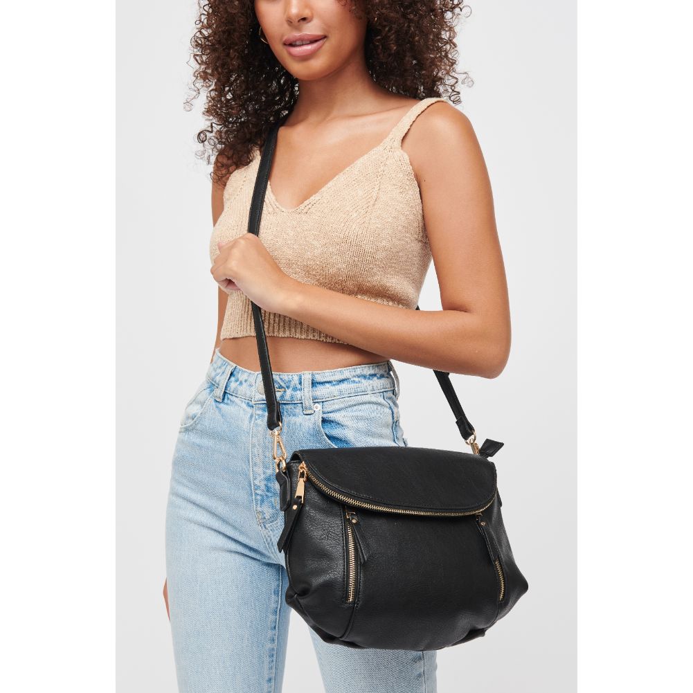 Woman wearing Black Urban Expressions Brigitte Messenger 840611185143 View 1 | Black