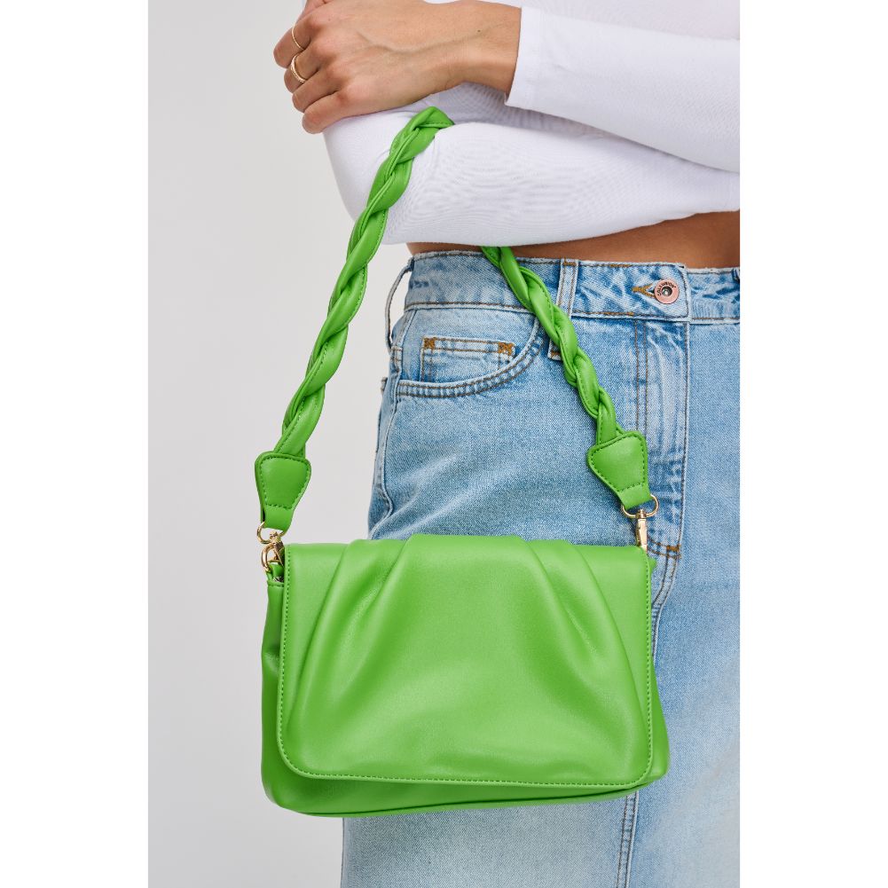 Woman wearing Citron Urban Expressions Aimee Crossbody 840611124579 View 1 | Citron