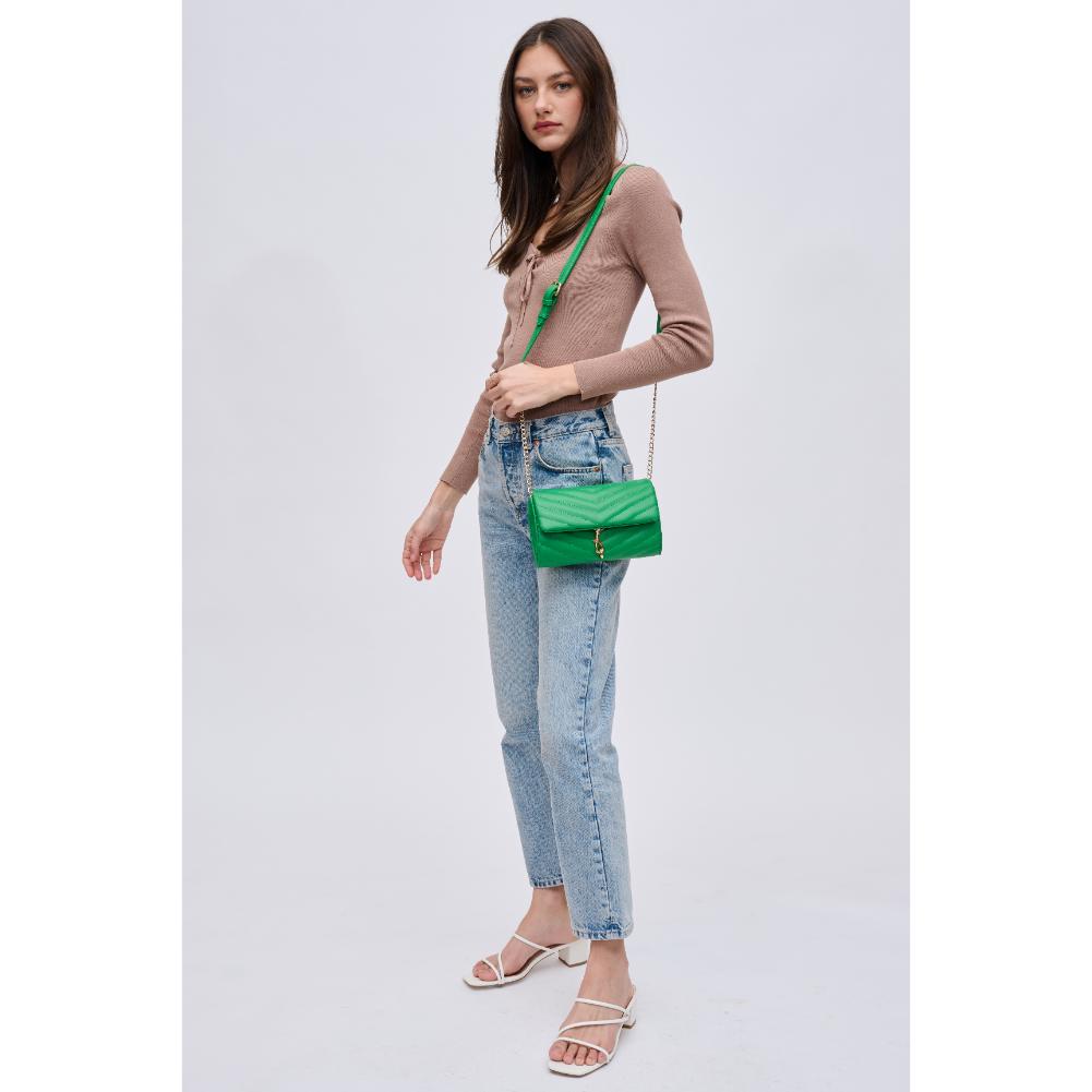 Woman wearing Kelly Green Urban Expressions Nanci Crossbody 840611123039 View 2 | Kelly Green