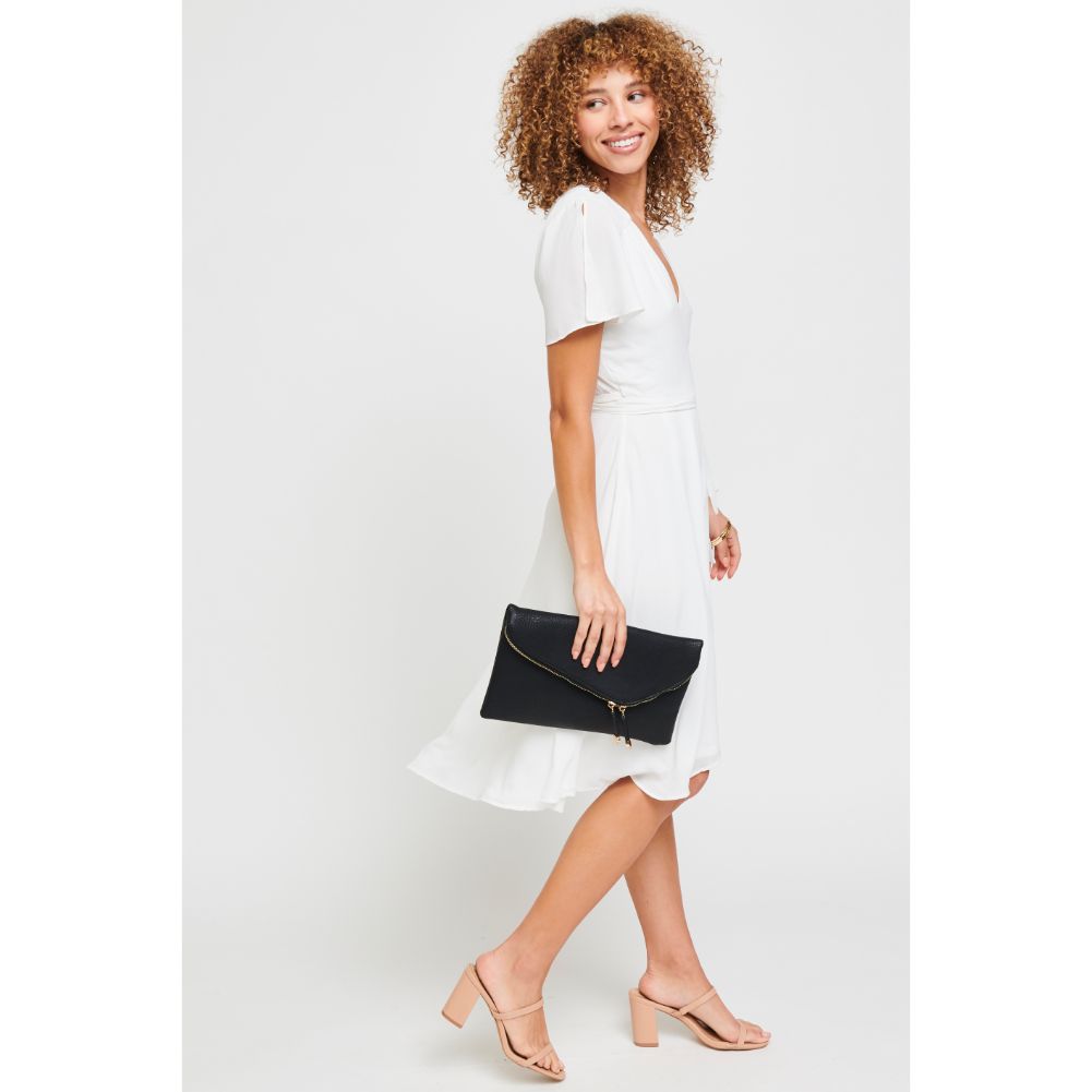 Woman wearing Black Urban Expressions Stella Clutch 700355470250 View 3 | Black