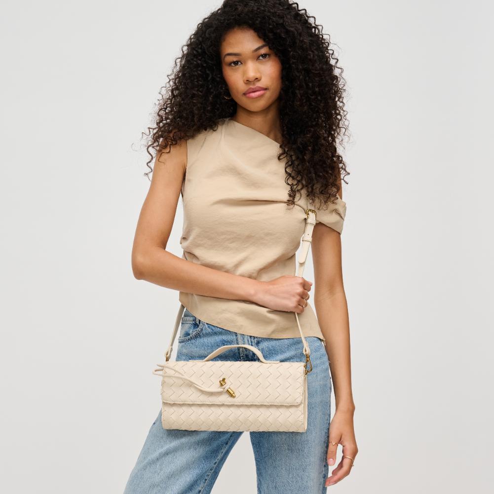 Woman wearing Oatmilk Urban Expressions Ada Crossbody 840611137067 View 1 | Oatmilk