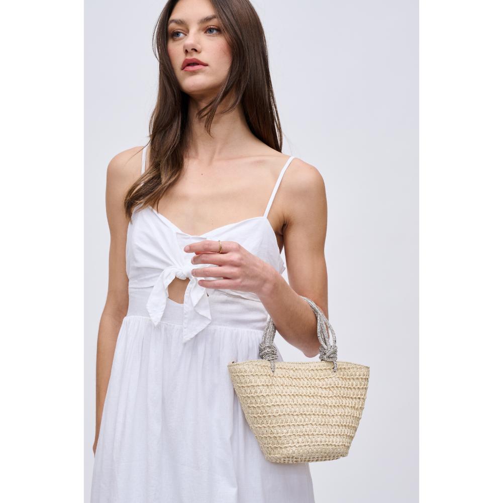 Woman wearing Ivory Urban Expressions Gaia Tote 840611123930 View 2 | Ivory