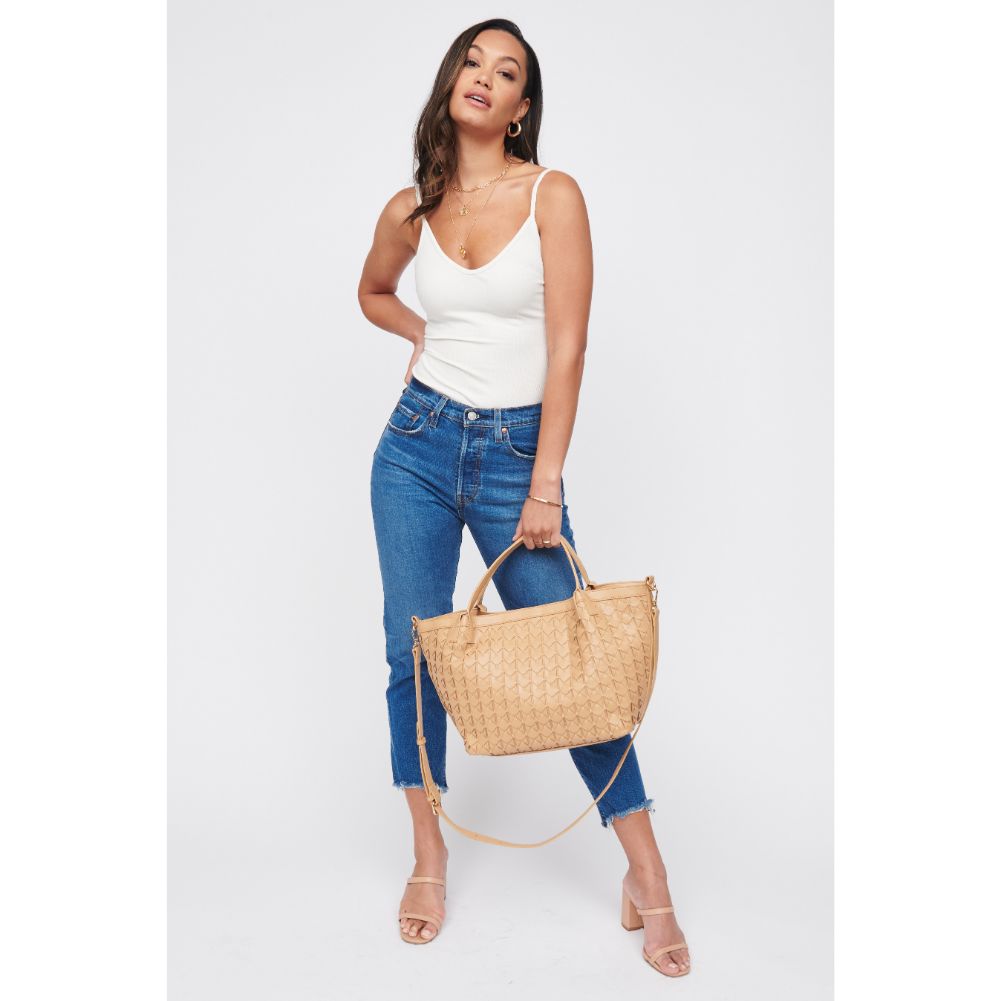 Woman wearing Natural Urban Expressions Ivanna Tote 840611100030 View 3 | Natural