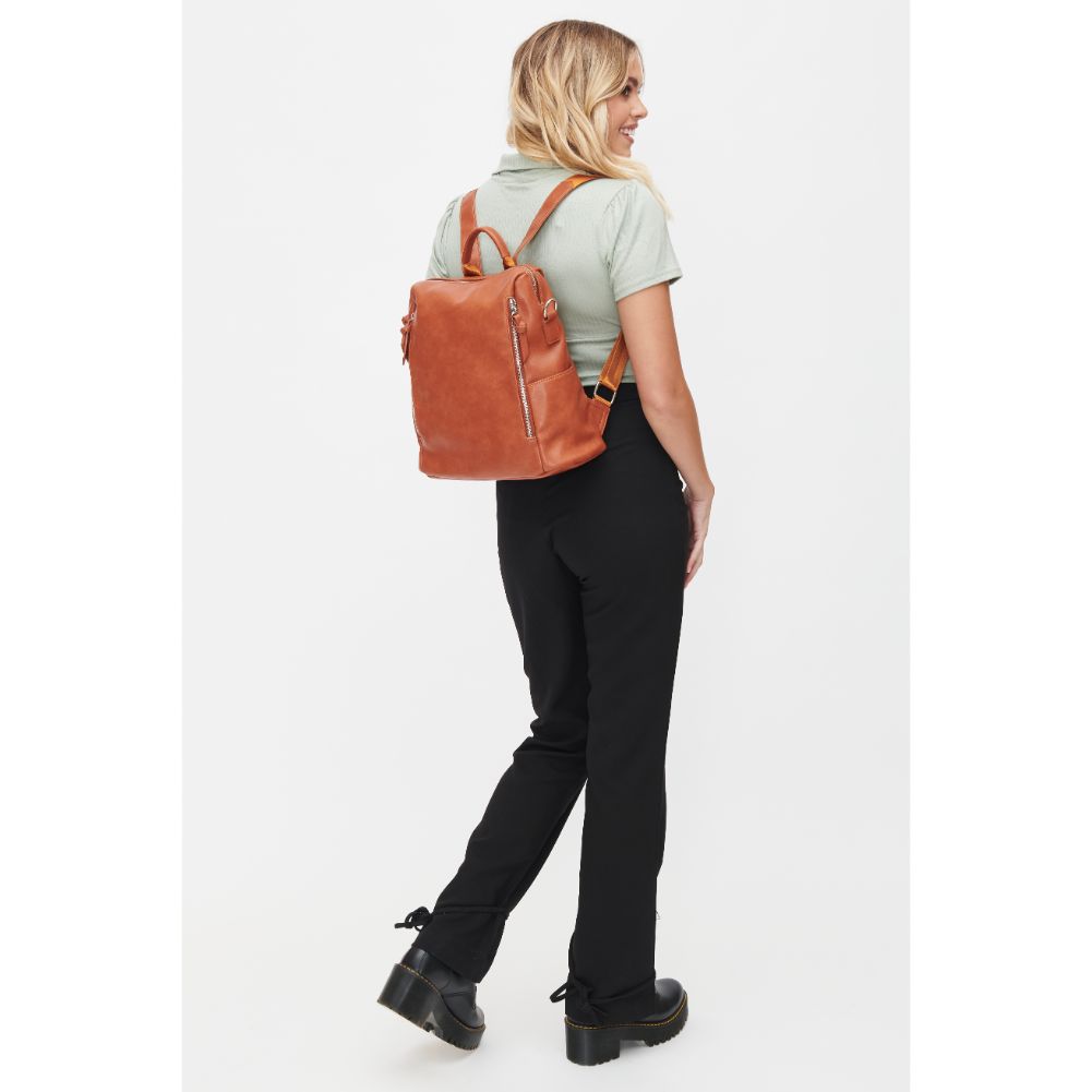 Woman wearing Tan Urban Expressions Edie Backpack 818209010290 View 3 | Tan