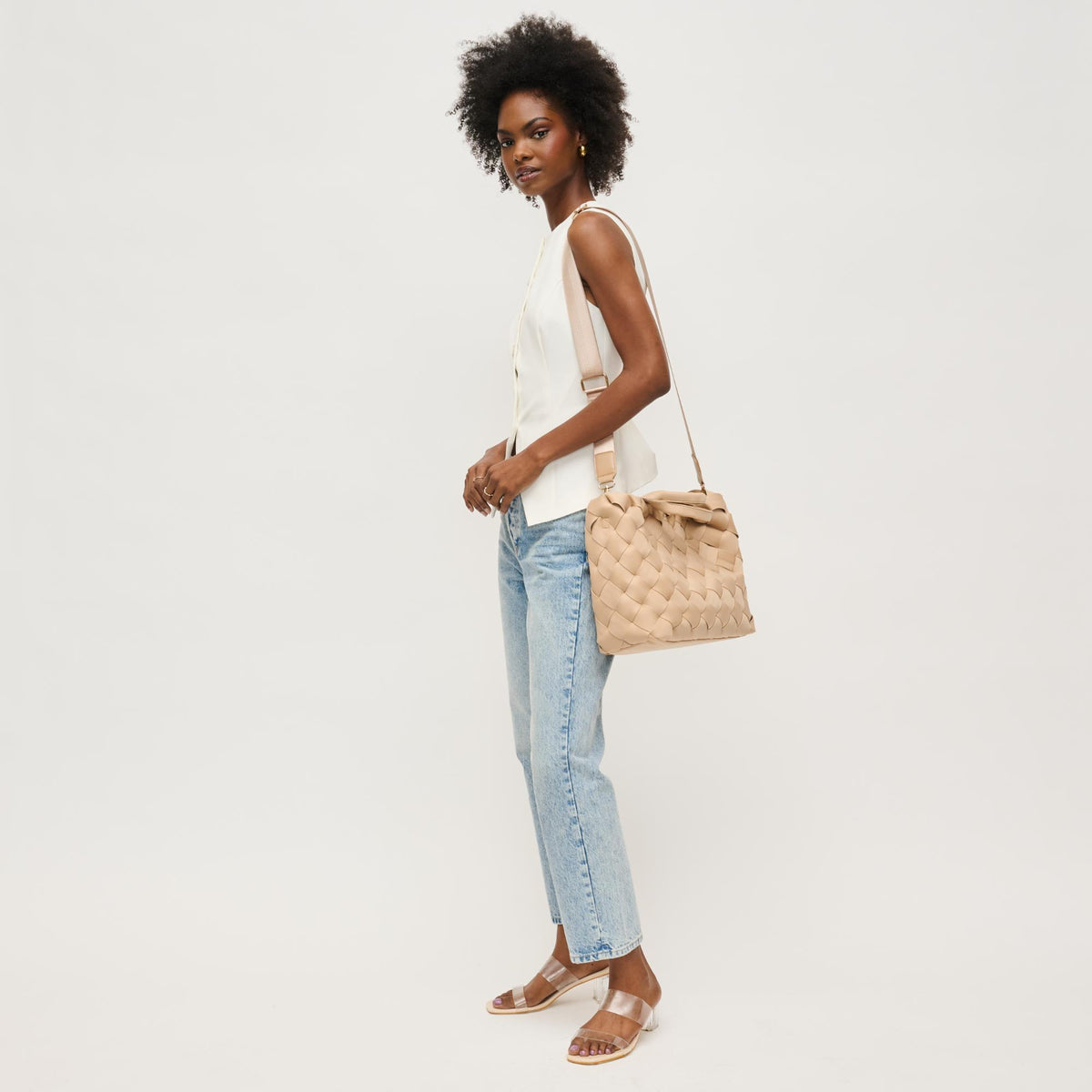 Woman wearing Natural Urban Expressions Ruth Tote 840611146748 View 2 | Natural