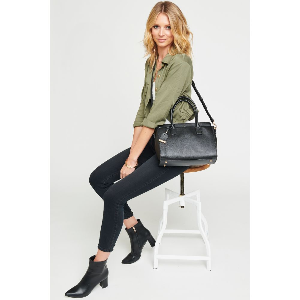 Woman wearing Black Urban Expressions Delancey Tote NA-840611153586 View 3 | Black